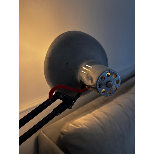 Black Brutalist Luxo Task Lamp with Extended Reach and Custom Base, 1950s For Sale - Image 8 of 13