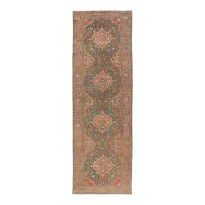 Antique Persian Malayer Runner With All-Over Floral Medallions Design