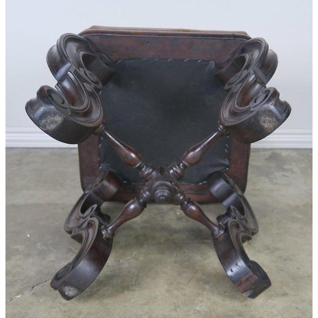 Set of Four French Embossed Leather Stools, Circa 1900 For Sale In Los Angeles - Image 6 of 7