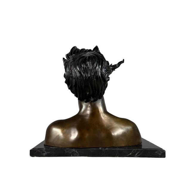 Bronze Romantic Bronze Sculpture of Two Lovers Kissing – Modern Surrealist Bust – 34” Long For Sale - Image 8 of 12