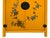 Pop Art Oriental Bright Mustard Yellow Vinyl Flower Bird Graphic Cabinet For Sale - Image 3 of 16