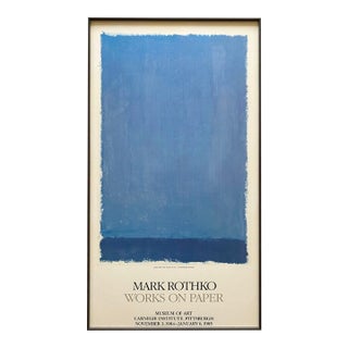 Mark Rothko Vintage 1984 Modernist Lithograph Print Framed Abstract Expressionist Extra Large Exhibition Poster " Untitled " 1969 For Sale