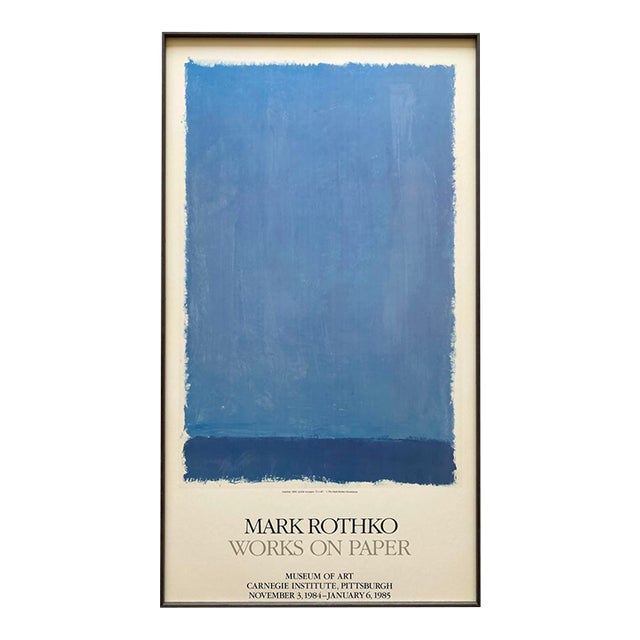 Mark Rothko Vintage 1984 Modernist Lithograph Print Framed Abstract Expressionist Extra Large Exhibition Poster " Untitled " 1969 For Sale