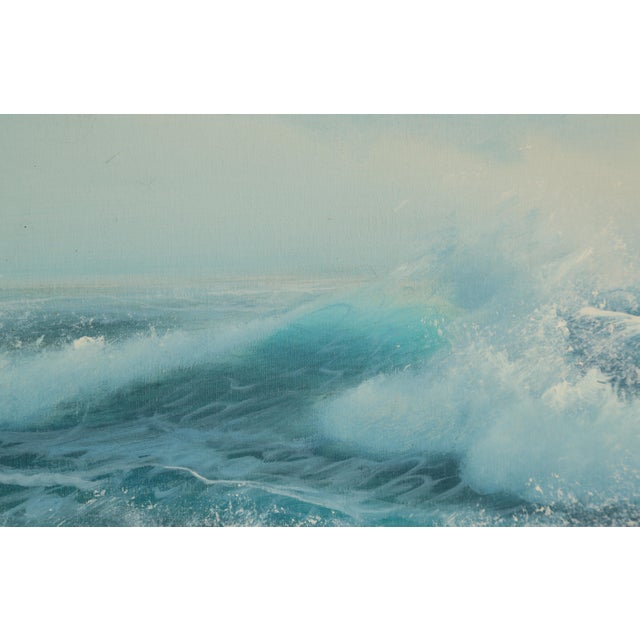 Large Mid-Century Vintage California Ocean Beach Seascape Plein Air Painting, Framed For Sale In San Diego - Image 6 of 15