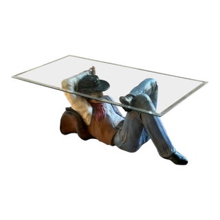 Sculptural Sleeping Cowboy Coffee Table For Sale