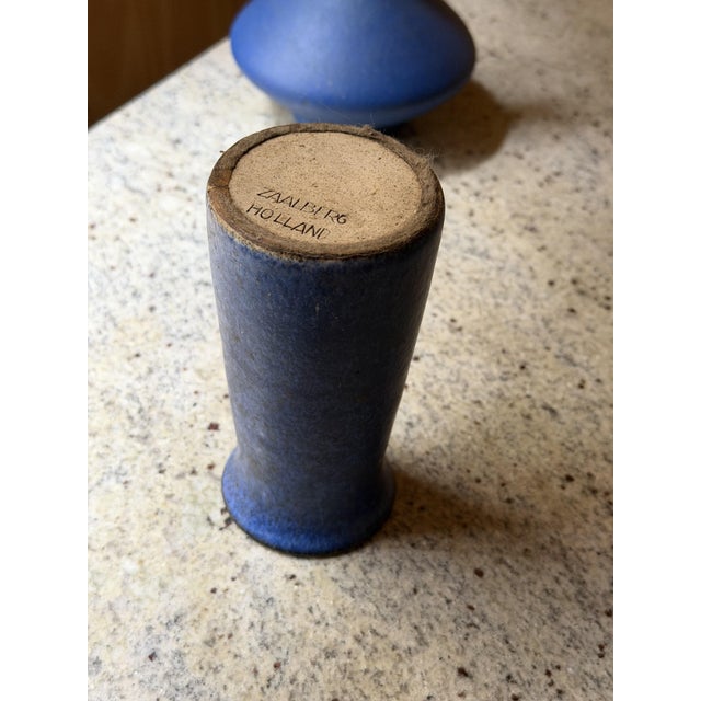 Blue Mid-Century Blue Studio Pottery Vases from Ceramano & Zaalberg, Europe, 1960, Set of 4 For Sale - Image 8 of 18