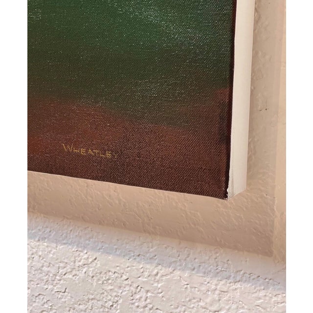On the Outskirts by Justin Wheatley | Acrylic on Canvas White Barn in Open Field For Sale In Denver - Image 6 of 11