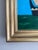 This striking seascape features a vivid sky-blue horizon paired with saturated green waters, creating a bold, high-...