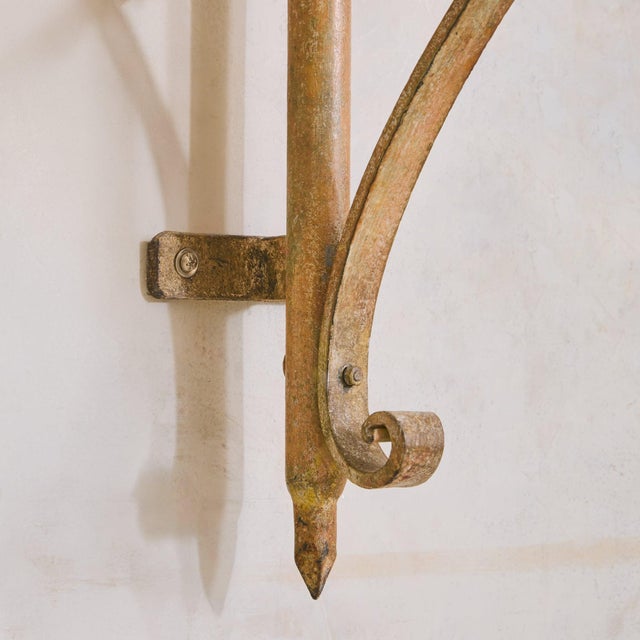 French Aged Metal Lantern Sconce, 1950s - 2 Available For Sale - Image 10 of 12