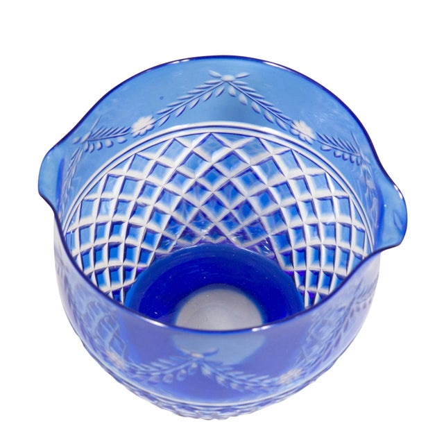 Victorian Blue Cut To Clear Crystal Stemware - 60 Pieces For Sale - Image 9 of 12