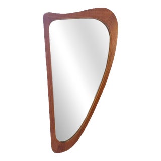 Irregularly Shaped Teak Mirror, Denmark, 1960 For Sale