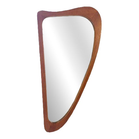 Irregularly Shaped Teak Mirror, Denmark, 1960 For Sale
