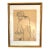 Vintage Gold Framed Minimalistic Figure Drawing by Molly Schiff For Sale