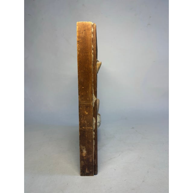 Mid 20th Century Vintage Mid-Century Wood Female Figure Relief Sculpture For Sale - Image 5 of 11
