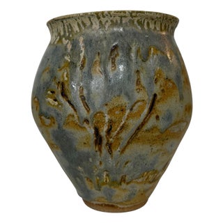 Vintage Handmade Bulb Shape Art Pottery Jar, Vase Marked by Artist For Sale