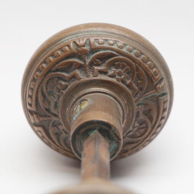 Early 20th Century Pair of Antique Vernacular Bronze Corbin Passage Door Knobs For Sale - Image 5 of 5