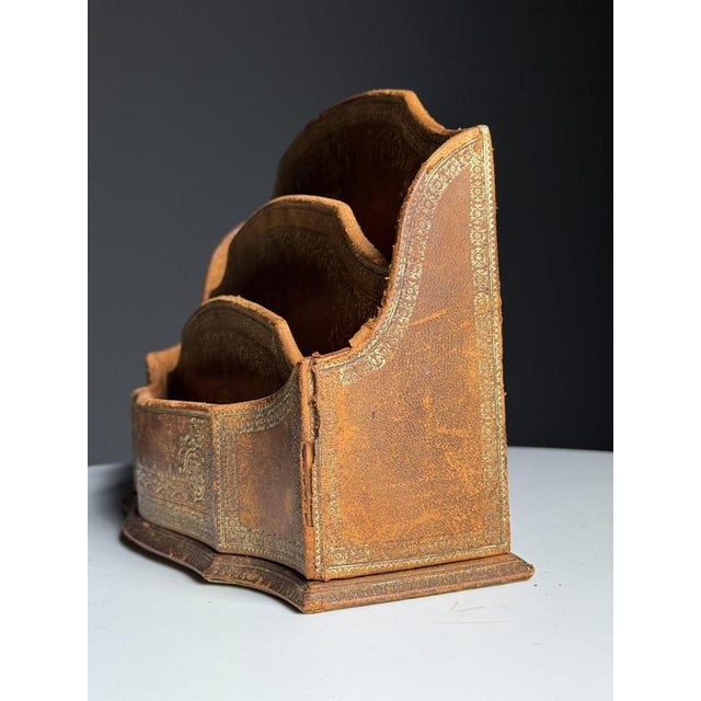 Desk Organizer in Leather, 20th Century For Sale - Image 11 of 14