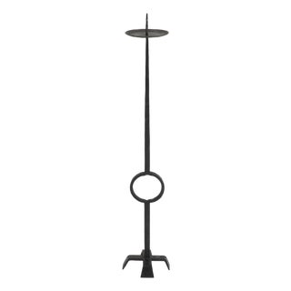 Standing Candleholder in Wrought Iron, 1970s For Sale