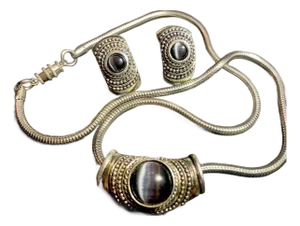 1960s Roman Jewelry Designer Necklace & Earrings Set