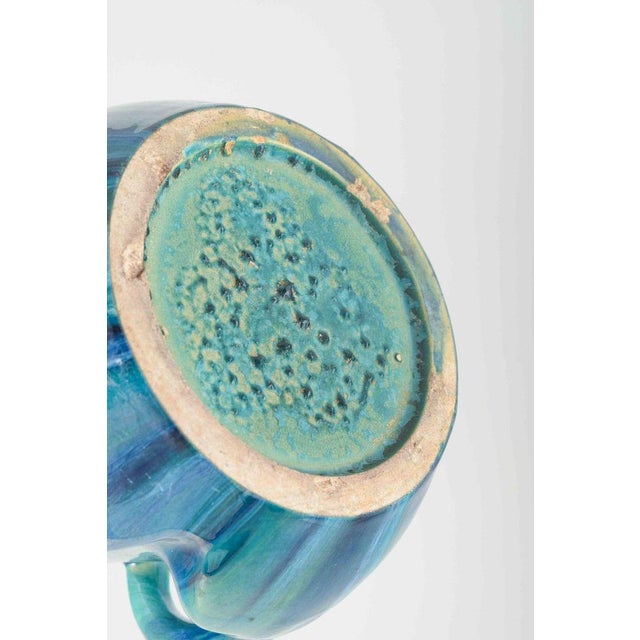 Art Nouveau Stoneware Vase with Sculptural Details and Blue and Green Glaze, 1920s For Sale - Image 4 of 5