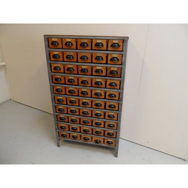 Vintage Dutch Watchmaker's Filing Cabinet with Drawers, 1950s For Sale - Image 10 of 13