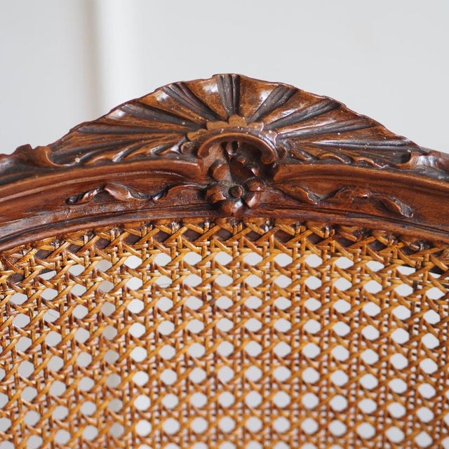 Louis XV Style Armchair with Viennese Caning in Walnut, 1900 For Sale - Image 3 of 9