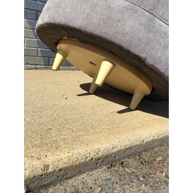 Art Deco, Mid-Century Modern Channeled Back Swivel Chair, Fresh Upholstery For Sale - Image 9 of 10
