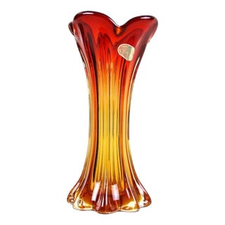 Mid-Century Red and Orange Murano Glass Vase, 1960s-1970s For Sale