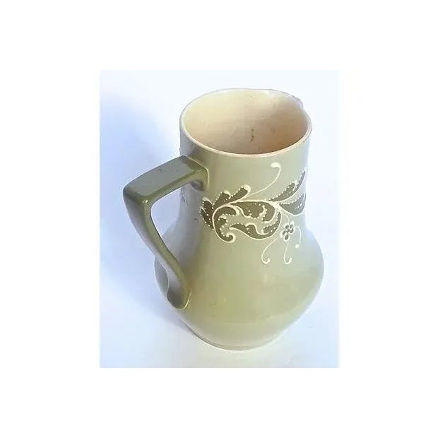 Traditional Antique English Esso Faience Leaf Pitcher For Sale - Image 3 of 6