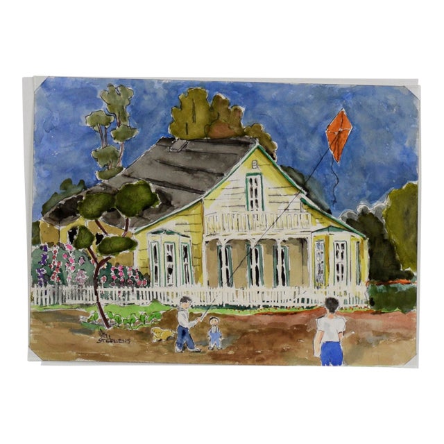 "Salinas Mayor's House" - Original Watercolor Landscape on Paper by Ken L Stephens For Sale