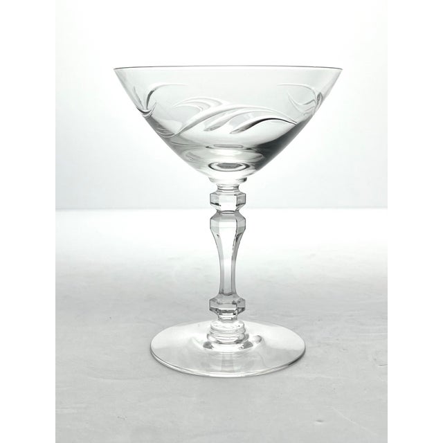1950s Tiffin Franciscan “Surf” Coupe Champagne Glasses - Set of 10 For Sale - Image 4 of 5