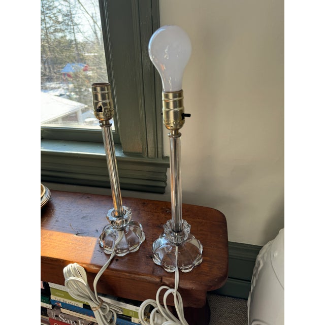 Vintage Glass Stick Table Lamps - a Pair For Sale In Portland, ME - Image 6 of 6