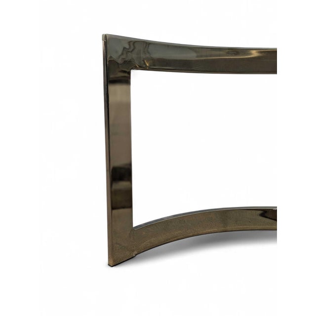 Mid 20th Century Brass and Glass Interlocking Geometric Coffee Table For Sale - Image 9 of 18