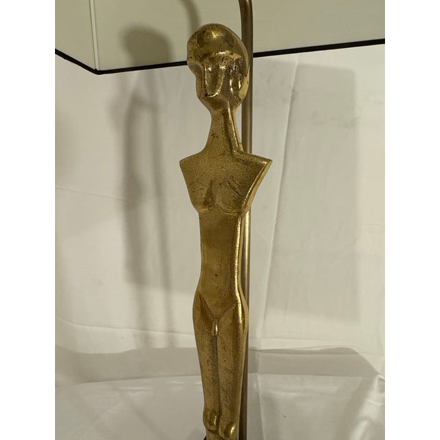 Contemporary Stunning Arteriors Home Katie Lamp (Male) Brass With Black Shade and Iron Base For Sale - Image 3 of 10
