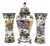 Vintage Polychrome Garniture Set by Oud Delft, 1940s, Set of 3 For Sale