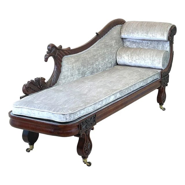 Wood Regency Mahogany Chaise Longue, 1820 For Sale - Image 7 of 12