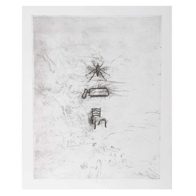 Donald Saff - Fly Iron Chair Etching For Sale