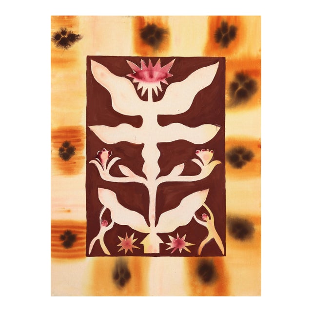 Desert Sunflower - Modern Warm Abstract Folk Art Inspired Original Artwork by Meredith Walker For Sale