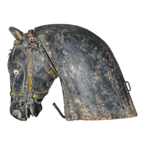 Antique Hand-Carved Wooden Carousel Horse Head