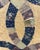 vintage handstitched and hand tied blue and white 87x78 inch wedding ring quilt in good condition in need of minor...