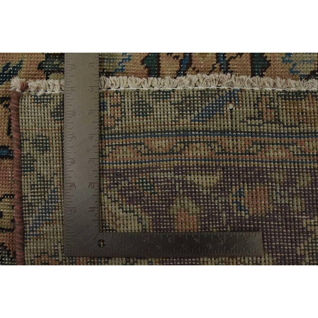 Tabriz Rug 9’2” X 12’2” Pink Wool Vintage Distressed Hand-Knotted Carpet For Sale - Image 15 of 15