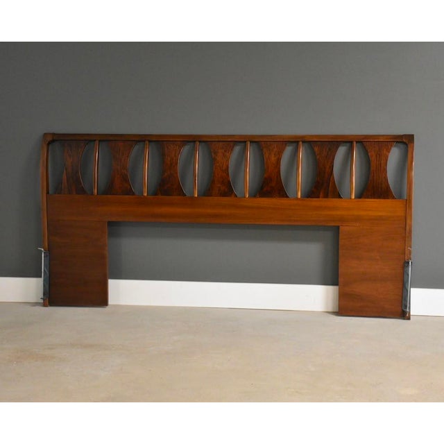 Kent Coffey Vintage Walnut and Rosewood King Headboard by Kent Coffey Perspecta For Sale - Image 4 of 6