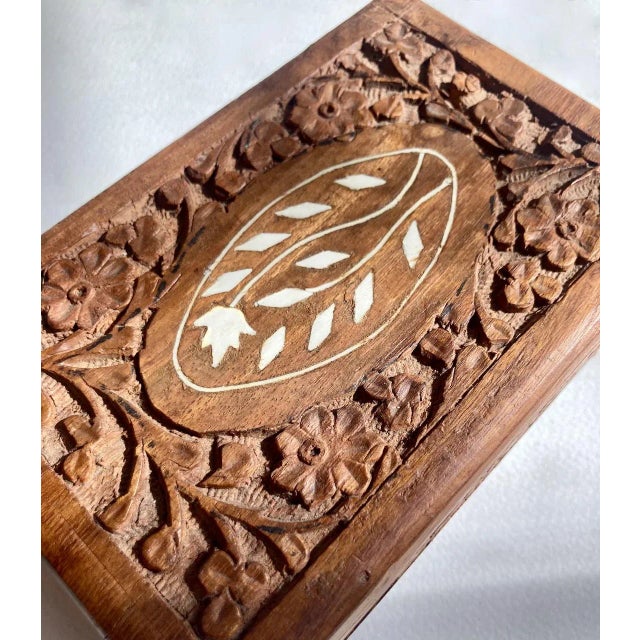 Hand carved wooden jewelry top