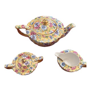 1950s Mid-Century Modern Sadler "Sophie Chintz" Tea Set - Set of 3 For Sale