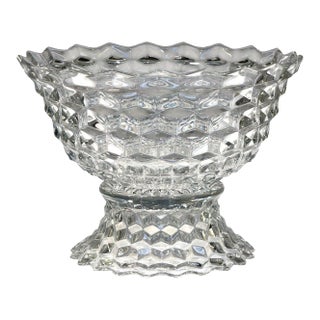 Late 20th Century Fostoria American 2056 No 600 Flaire Punch Bowl With Pedestal Stand - 2 pcs For Sale