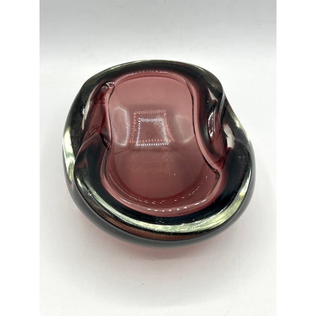 Mid-century Murano sommerso glass geode catchall, attributed to Flavio Poli for Seguso Vetri d’Arte, circa 1960s. Deep...