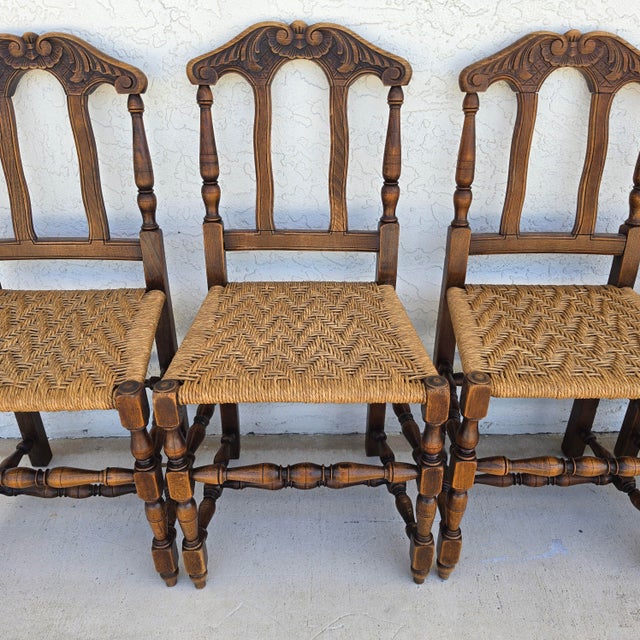 Antique 1800s Provençal Dining Chairs With Rope Seats Set of 4 For Sale - Image 13 of 18