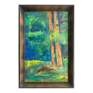 Warren Fischer Watercolor Landscape Painting Signed and Dated 1962