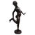 A charming large-scale Italian bronze figure depicting a young boy playfully reacting to a crab hanging from his raised...