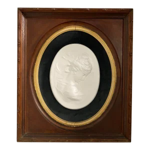 Antique 19 Century Framed Oversized Taglia/Medallion